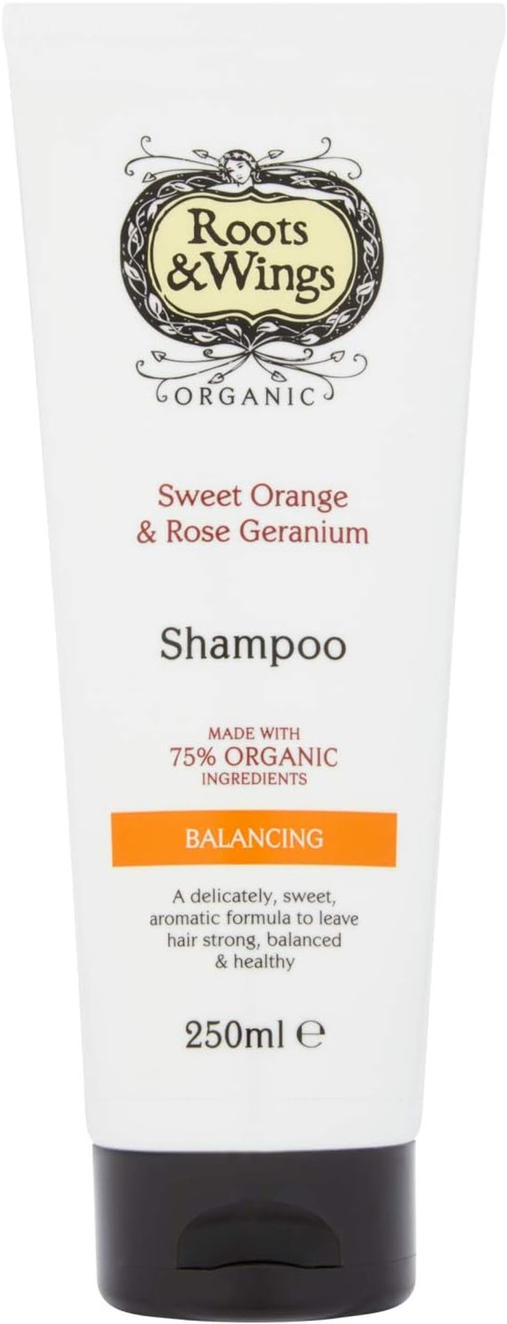 Roots & Wings Organic Balancing Sweet Orange and Rose Geranium Shampoo 250ml