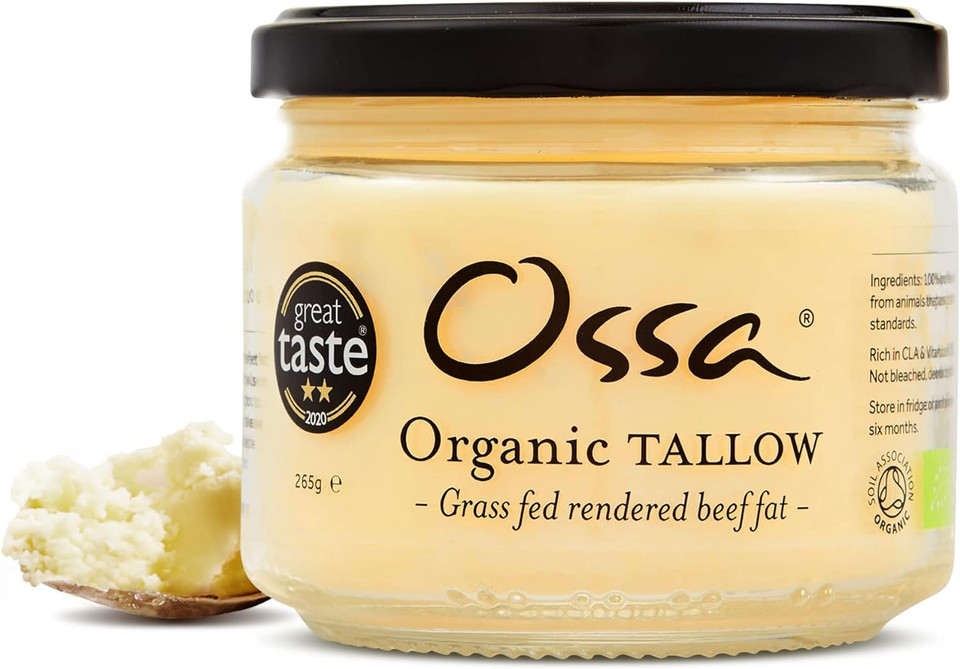 Ossa Organic Tallow | Traditional Beef Fat Or Beef Dripping, British Grassfed Cows | Organic & Keto (Tallow) - Parent (Tallow Single)___Size : 265 G (Pack Of 1)