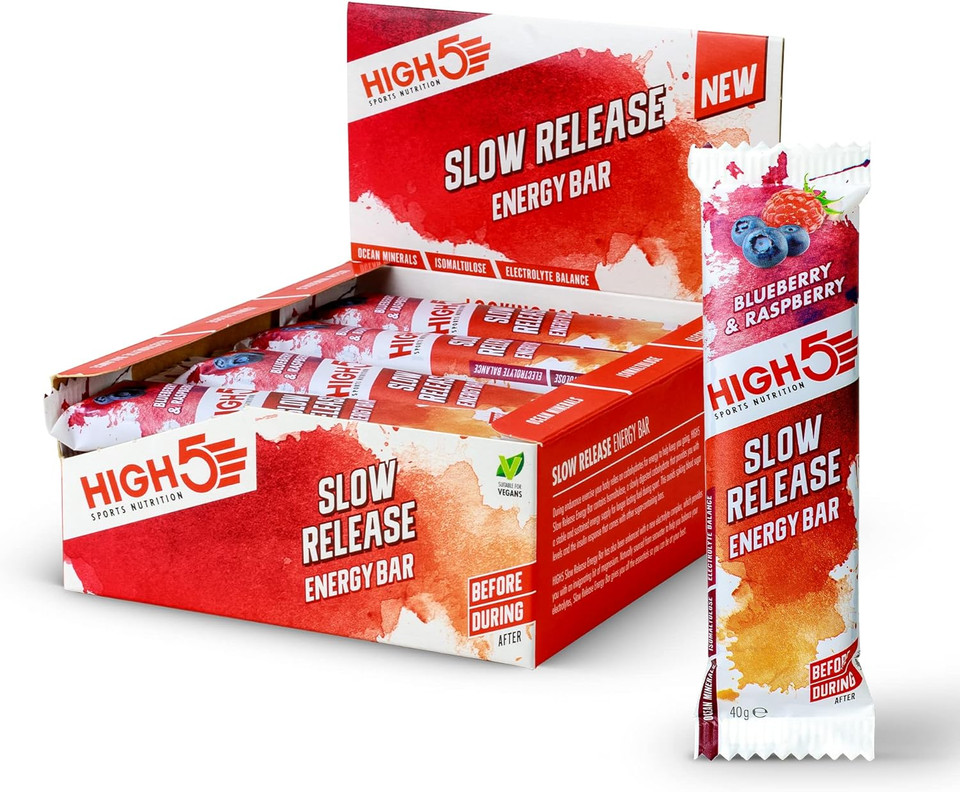 High5 Slow Release Low Gi Sports Energy Bar, Enhanced With Ocean Minerals, Slow Release Energy Supply (Blueberry And Raspberyy, 16 X 40G)___Size : 40 G (Pack Of 16)