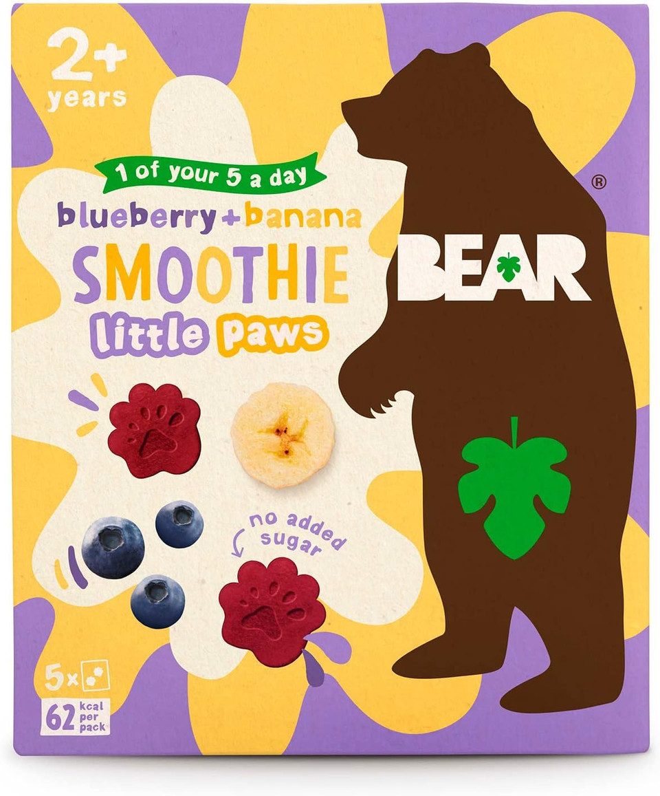 Bear Blueberry And Banana Smoothie Paws - Delicious Real Fruit - Suitable For 2 Plus Years - Healthy - 20G - 4 X 5 Packs (Pack Of 20)
