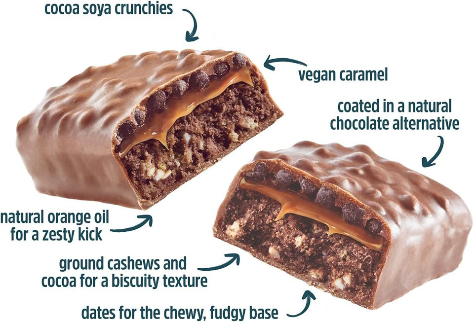 Trek Protein Power Bar Chocolate Orange - Plant Based - Gluten Free - Vegan Snack - 55G X 16 Bars