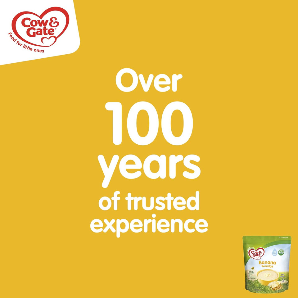 Cow & Gate Banana Porridge Baby Food Cereal, 4-6+ Months, 125G (Pack Of 5)