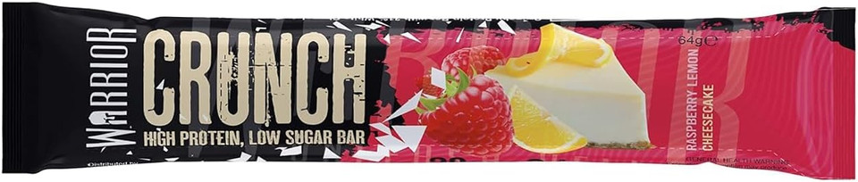 Warrior CRUNCH High Protein Bars - 20g Protein Each - Raspberry Lemon Cheesecake - Pack of 12 x 64g B174-RL___SIZE : 12 Count (Pack of 1)