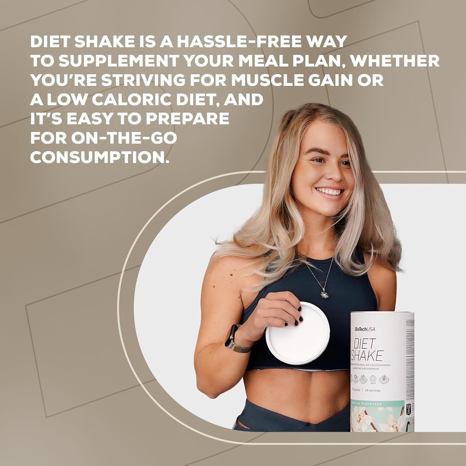 Biotechusa Diet Shake - High-Protein, Low-Fat  With Superfoods, Chromium, Glucomannan, L-Carnitine - No Added Sugar, Palm Oil-Free, 720 G, Chocolate