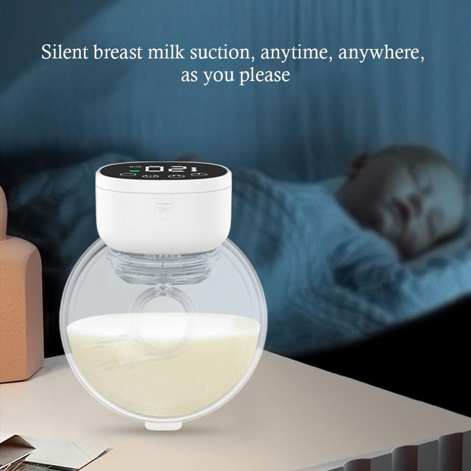 Wearable Breast Pump Hands Free, Portable Automatic Breast Pump 3 Modes Leakproof Massage Wireless Low Noise Portable Milk Pump Wireless Breast Pump White--Color : White___