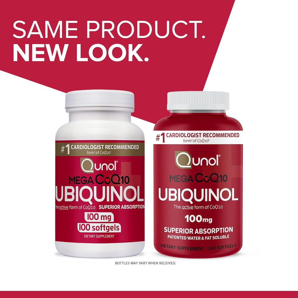 Qunol Mega Ubiquinol Coq10 100Mg Softgels- Superior Absorption - Active Form Of Coenzyme Q10 For Heart Health - 100 Count (Pack Of 2)100 Count (Pack Of 2)