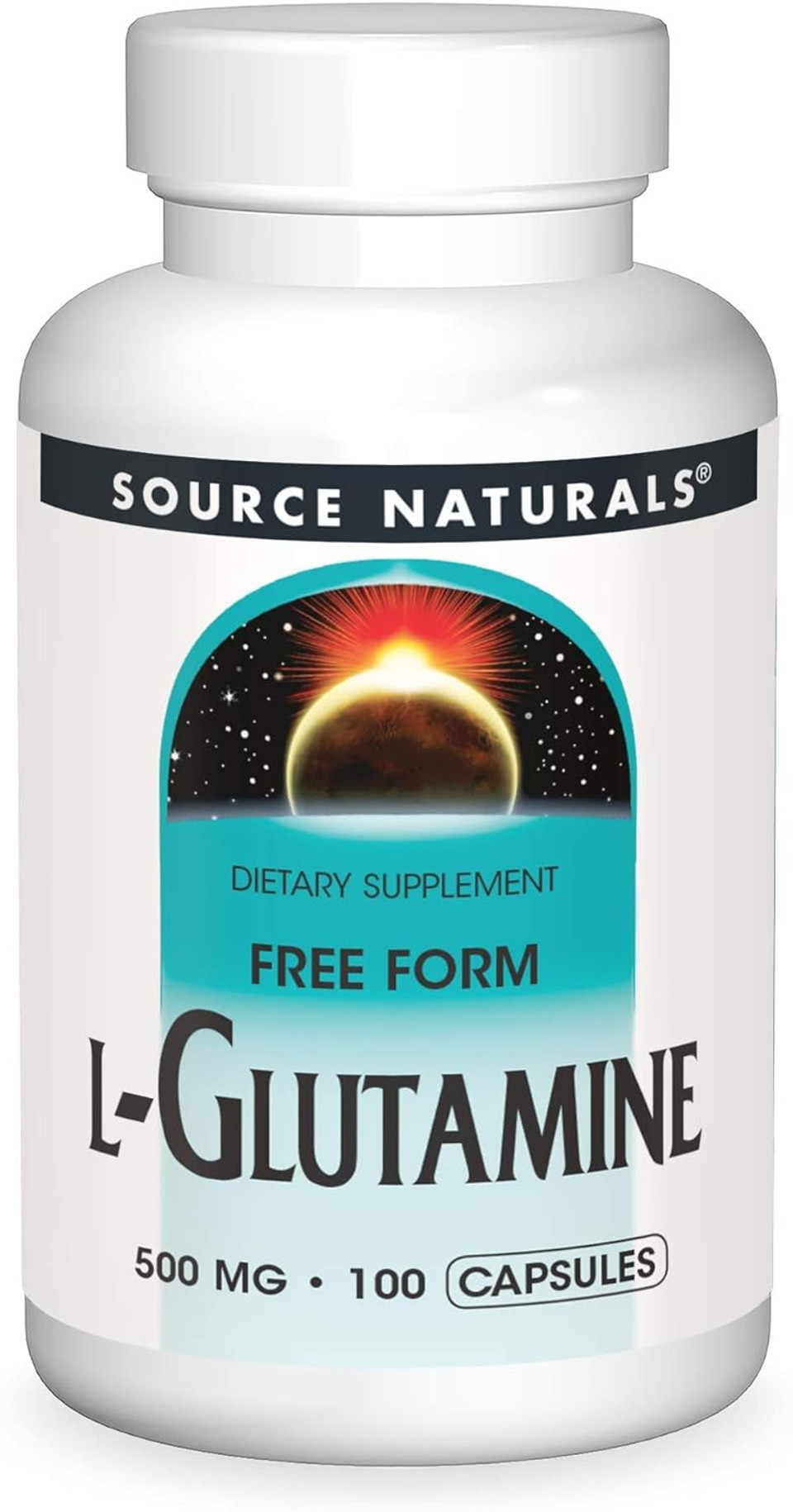 Source Naturals L-Glutamine, Free Form Amino Acid That Supports Metabolic Energy*, 500mg - 100 Capsules100 Count (Pack of 1)