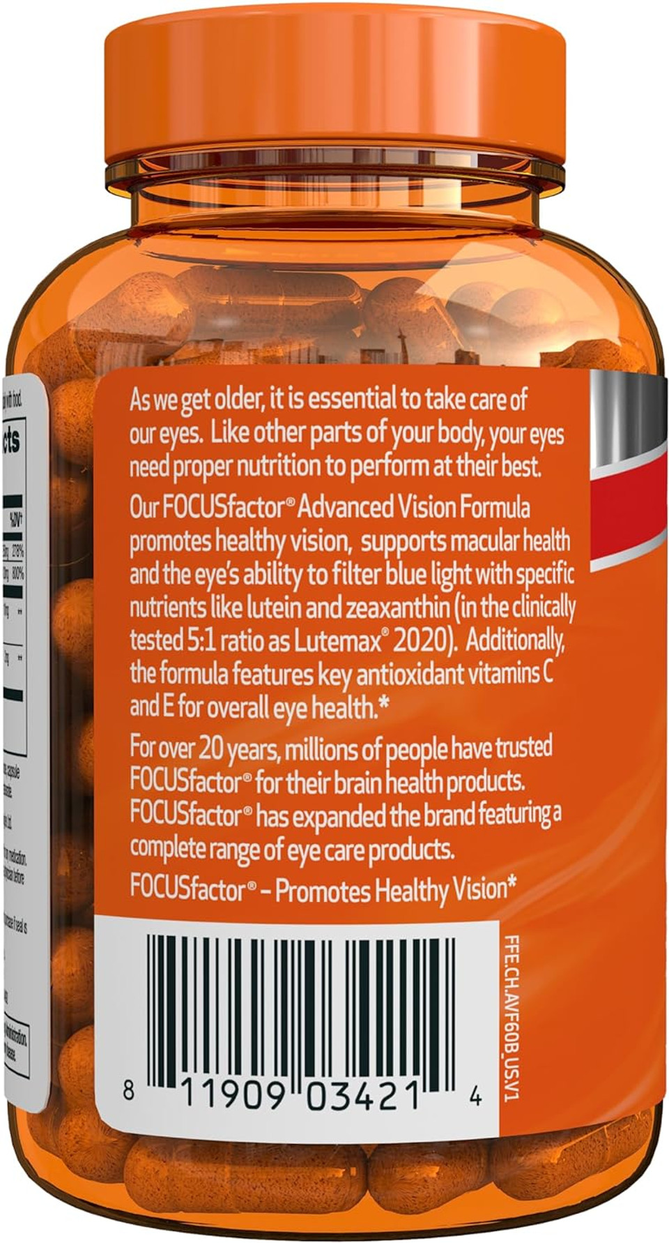 Focus Factor Advanced Vision Formula (60 Count) - Eye Vitamins with Vitamin C, Vitamin E, Lutemax® 2020 - Lutein and Zeaxanthin Supplement for Eye Health Support