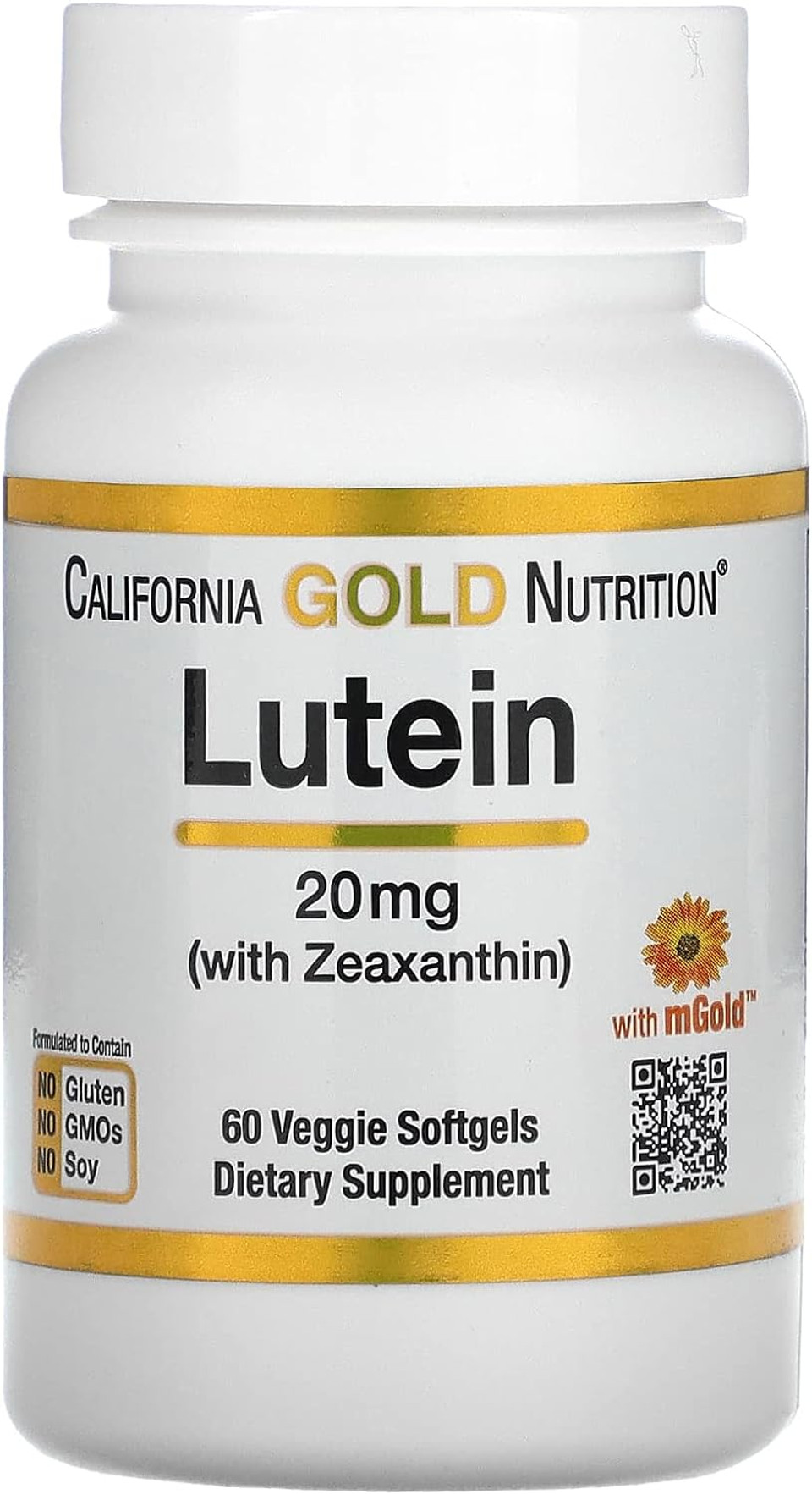 Lutein With Zeaxanthin, 20 Mg, 60 Veggie Softgels, California Gold Nutrition