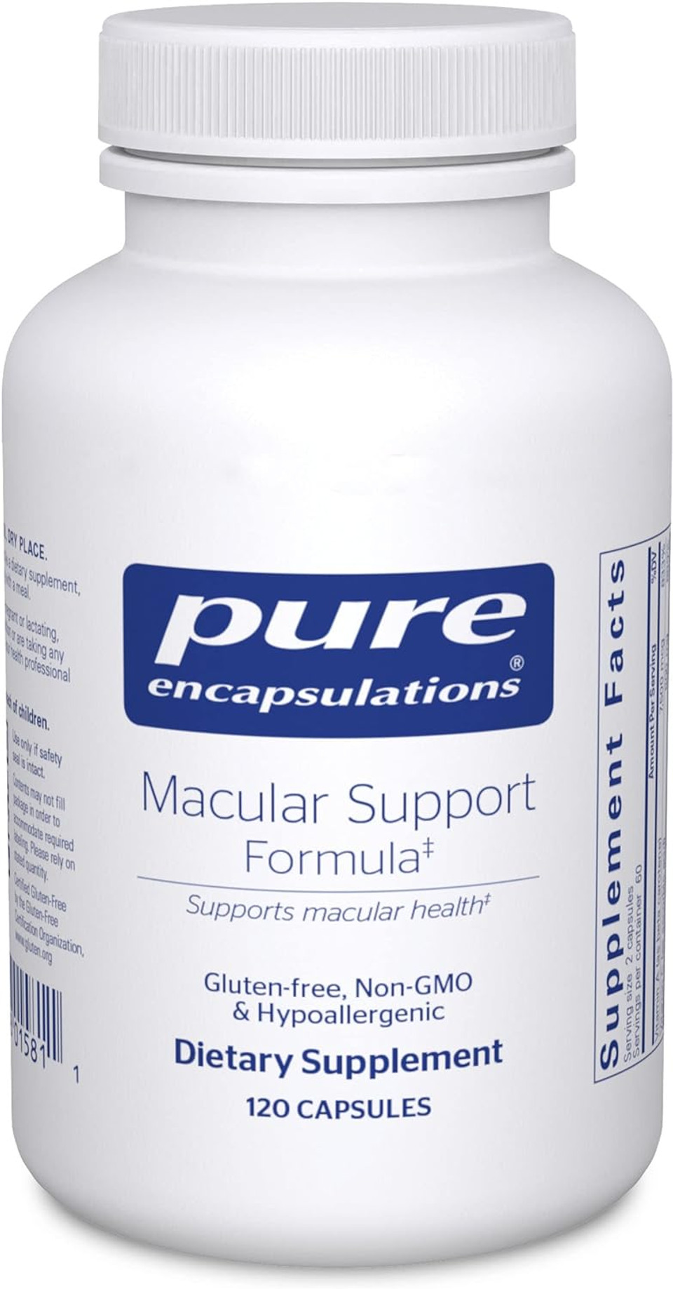 Pure Encapsulations Macular Support Formula | Hypoallergenic Supplement With Enhanced Antioxidant Formula For Healthy Eyes* | 120 Capsules120 Count (Pack Of 1)