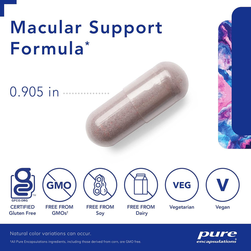 Pure Encapsulations Macular Support Formula | Hypoallergenic Supplement With Enhanced Antioxidant Formula For Healthy Eyes* | 120 Capsules120 Count (Pack Of 1)