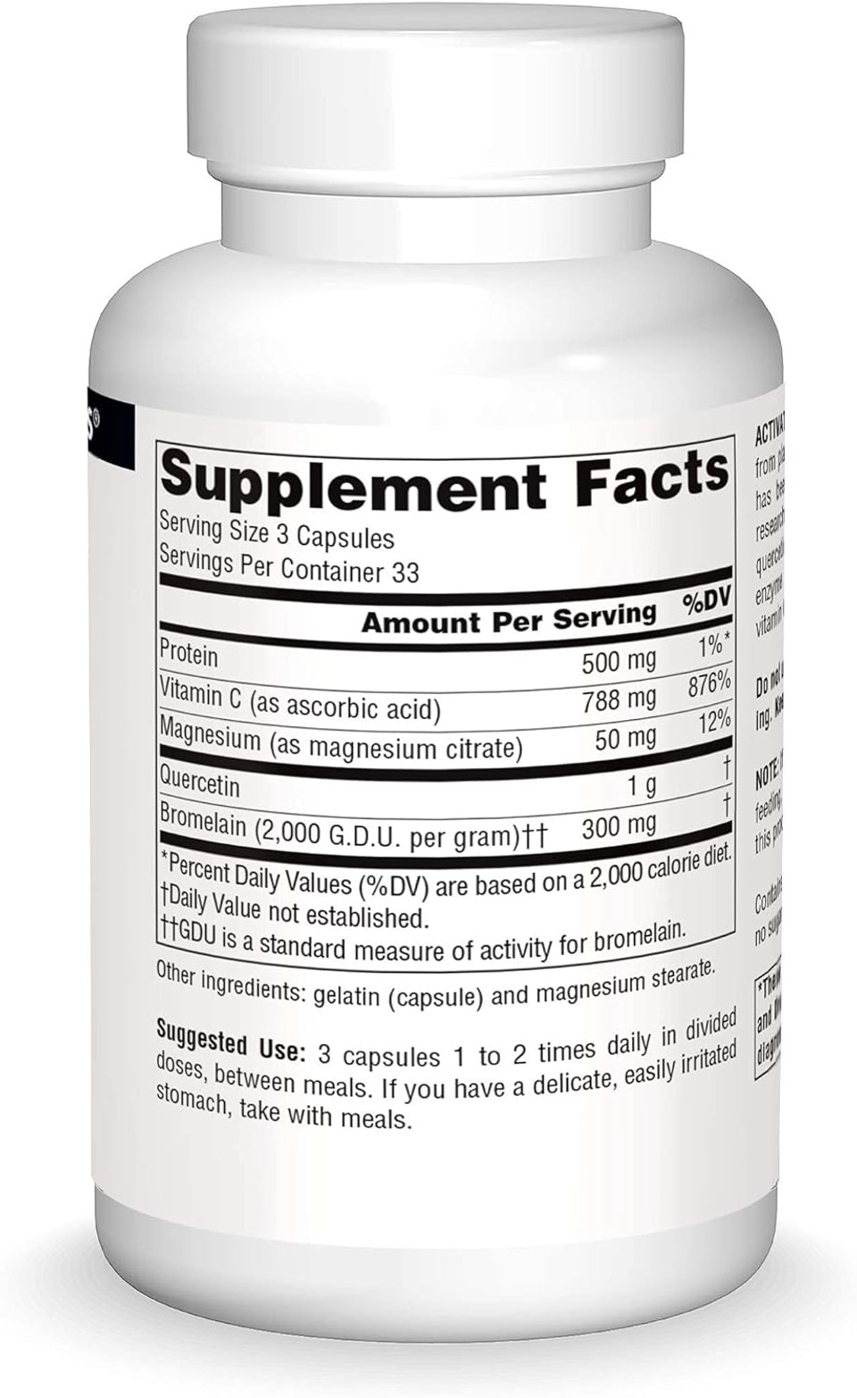 Source Naturals Activated Quercetin - Plant-Derived Bioflavonoid Complex - Seasonal & Immune Defense - 100 Capsules