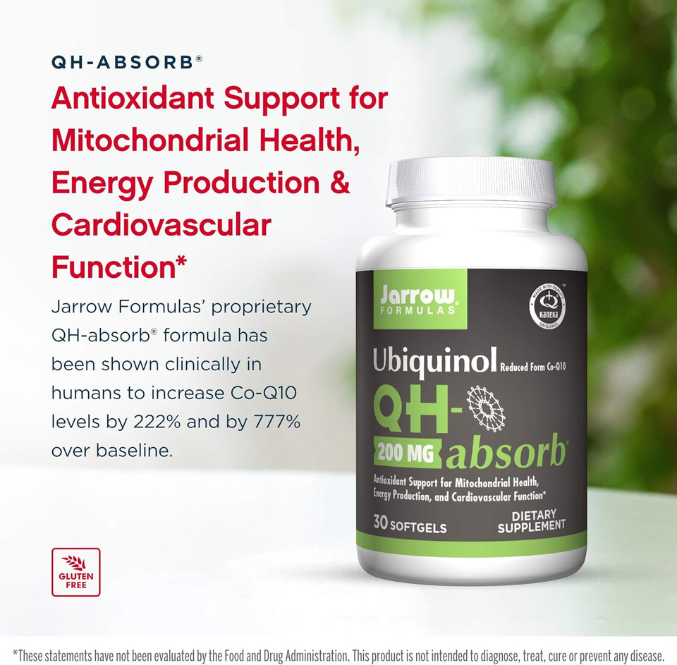 Jarrow Formulas QH-Absorb 200 mg - 30 Softgels - High Absorption Co-Q10 - Active Antioxidant Form of Co-Q10-30 Servings30 Count (Pack of 1)