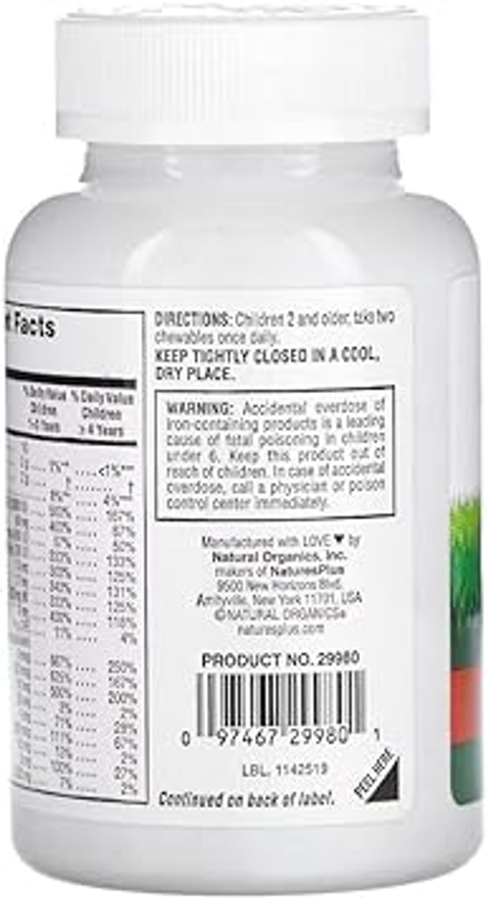 Naturesplus Animal Parade Sugar-Free Children'S Multivitamin - Assorted Cherry, Grape & Orange Flavors - 90 Chewable Tablets - 45 Total Servings