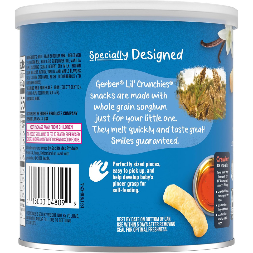 Gerber Snacks For Baby Lil Crunchies, Vanilla Maple, 1.48 Ounce (Pack Of 6)