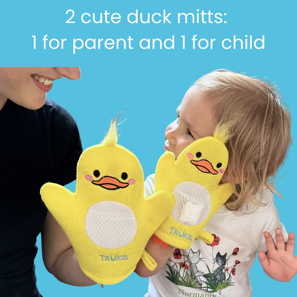 Trukid Bubble Podz & Bubbleglove Bundle - Includes Bubble Bath Pods Eucalyptus 10Ct & 2-Set Of Bath Wash Gloves For Parent & Child, Baby Bath Essentials, Gentle For Sensitive Skin Of Kids, Toddlers