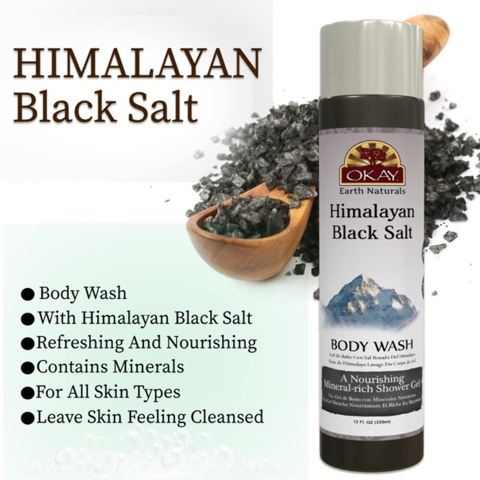 Okay Black Salt Body Wash 10.82Oz/355Ml