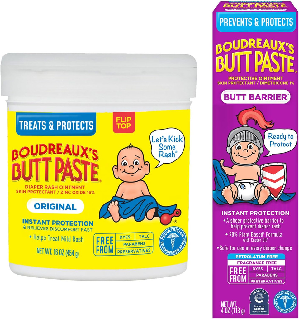Boudreaux'S Butt Paste 4Oz Butt Barrier Ointment And 14Oz Jar Original Diaper Rash Ointment