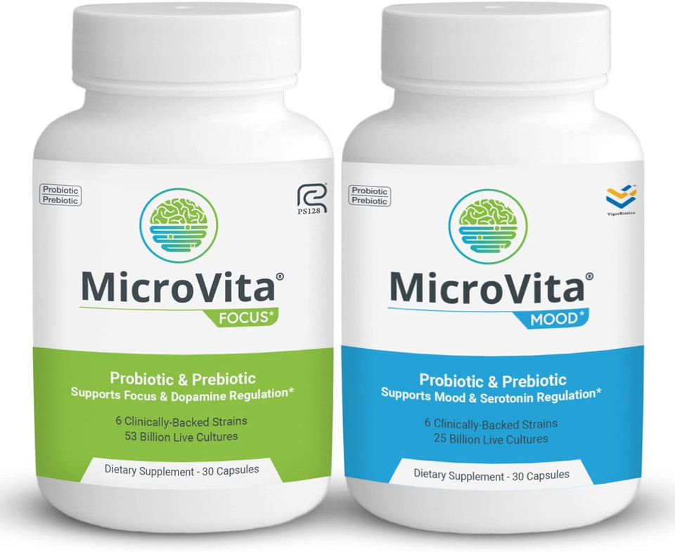 Accentrate Microvitaã¢Â® Kit Mood-Supporting Probiotic Capsules For Focus & Mood - Supports Memory, Healthy Sleep Patterns, And Gut Health - 30-Day Supply
