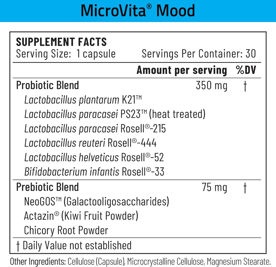 Accentrate Microvitaã¢Â® Kit Mood-Supporting Probiotic Capsules For Focus & Mood - Supports Memory, Healthy Sleep Patterns, And Gut Health - 30-Day Supply