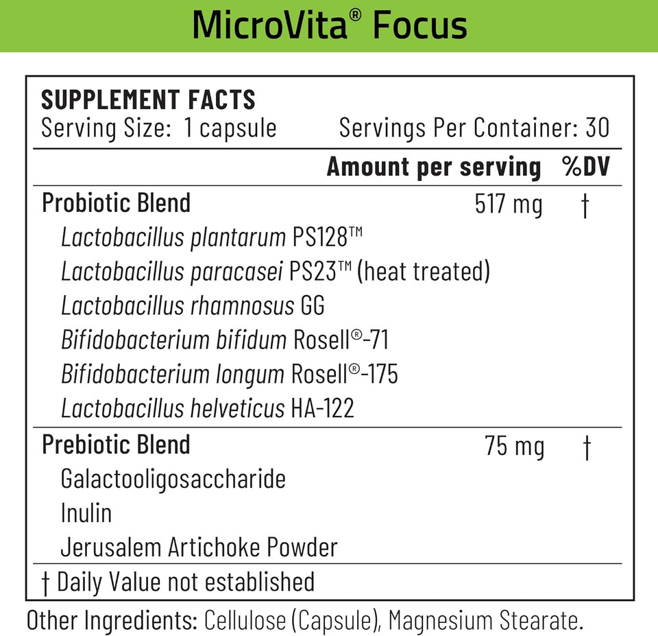 Accentrate Microvitaã¢Â® Kit Mood-Supporting Probiotic Capsules For Focus & Mood - Supports Memory, Healthy Sleep Patterns, And Gut Health - 30-Day Supply