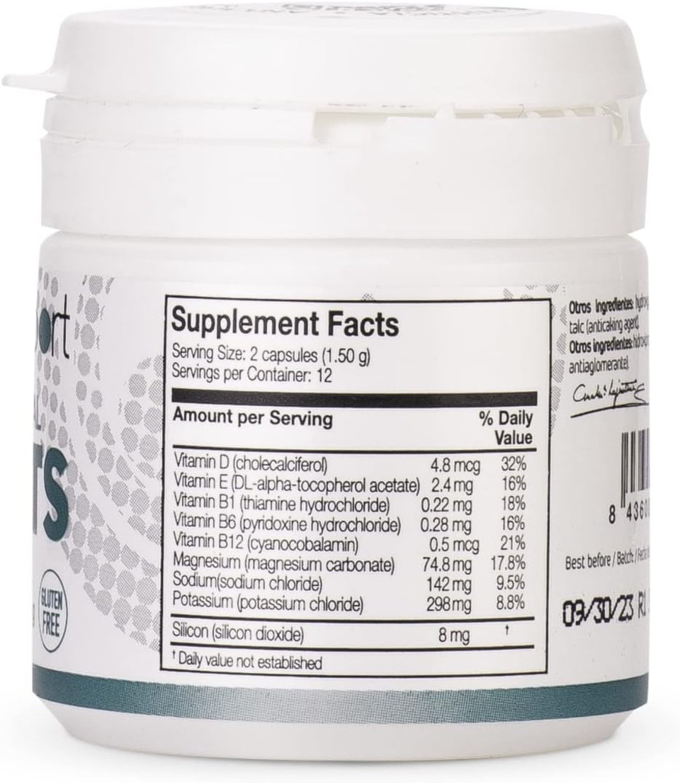Ana Maria Lajusticia Aml Sport - Mineral Salts - 25 Capsules. Hidrate Before, During And After The Physical Activity. Dairy And Gluten Free. Vegan Friendly Ana Maria Lajusticia Aml Sport - Mineral Salts - 25 Capsules. Hidrate Before, During And After The Physical Activity. Dairy And Gluten Free. Vegan Friendly
