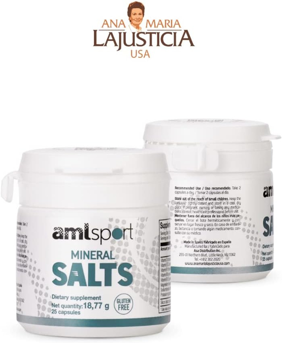 Ana Maria Lajusticia Aml Sport - Mineral Salts - 25 Capsules. Hidrate Before, During And After The Physical Activity. Dairy And Gluten Free. Vegan Friendly Ana Maria Lajusticia Aml Sport - Mineral Salts - 25 Capsules. Hidrate Before, During And After The Physical Activity. Dairy And Gluten Free. Vegan Friendly