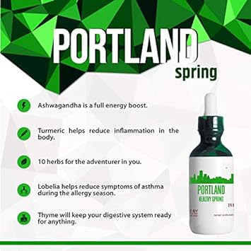 Secrets Of The Tribe Portland Healthy Tincture, Herbal Extract Supplement For Optimal Human Health (2 Fl Oz, Spring)Spring