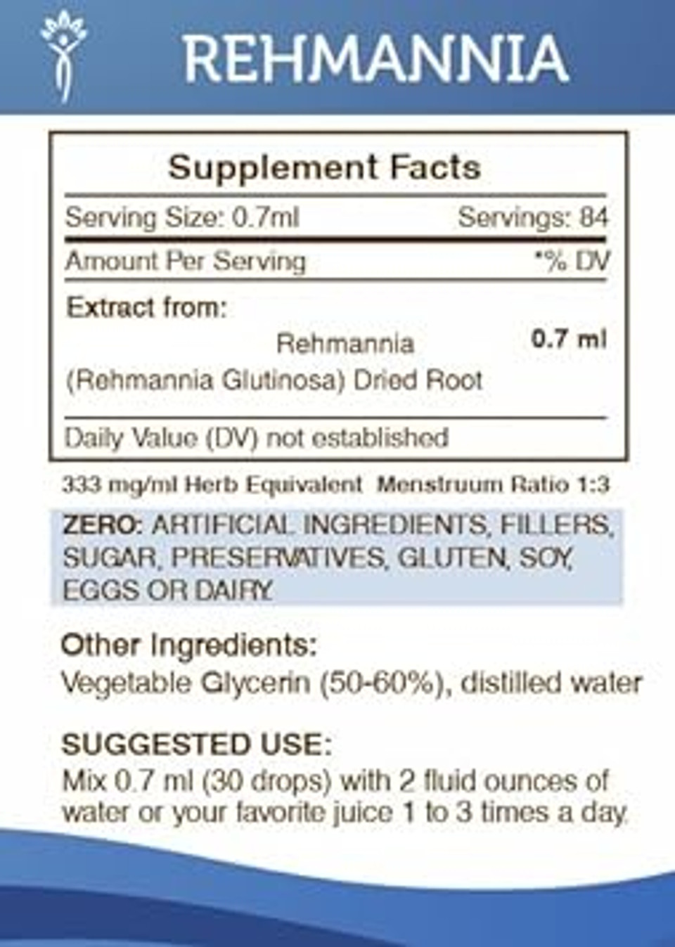 Secrets Of The Tribe Rehmannia Extract Alcohol-Free Tincture, Rehmannia (Rehmania Glutinosa) Dried Root (2 Fl Oz)