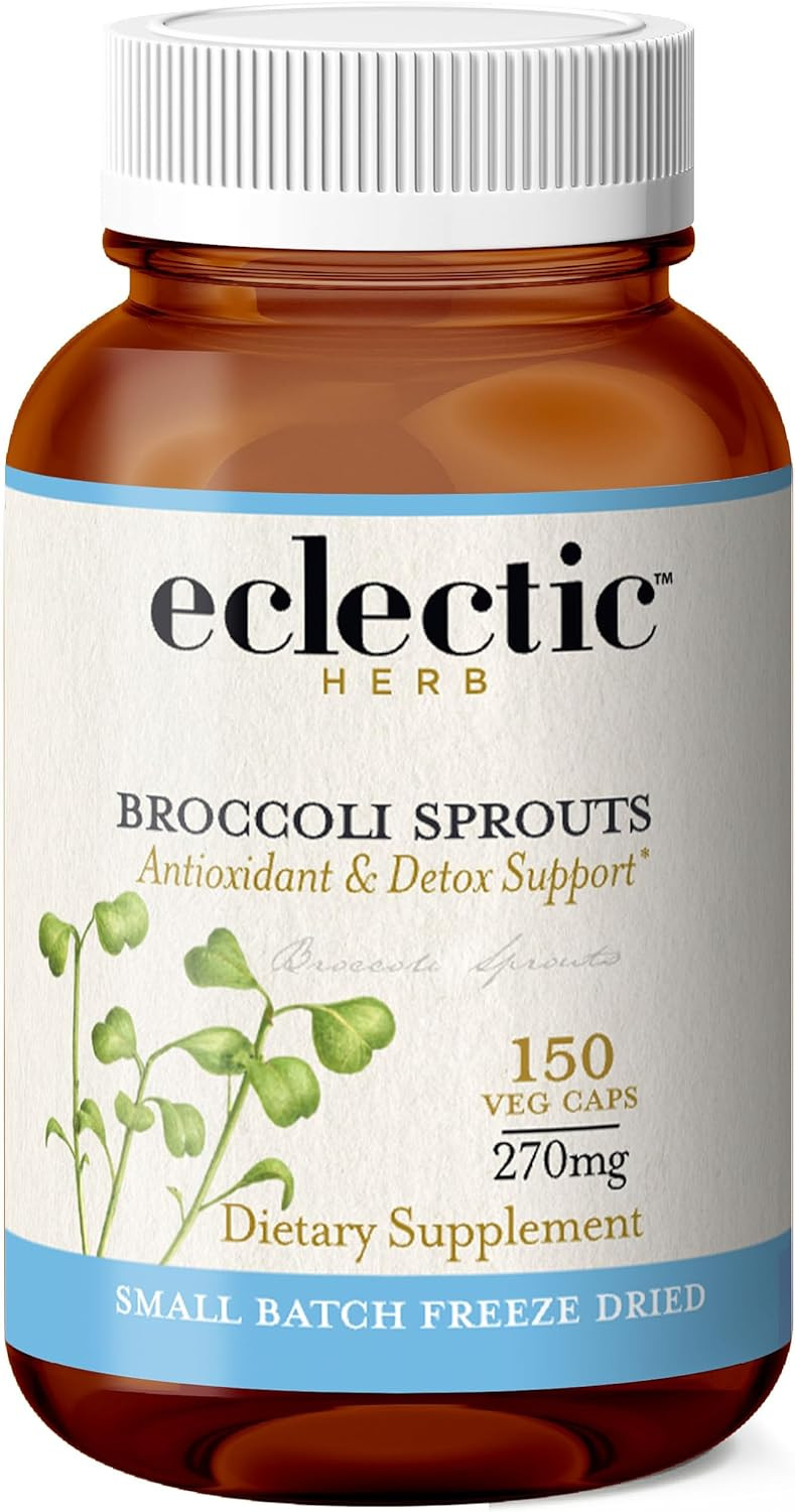 Eclectic Institute Raw Fresh Freeze-Dried Non-Gmo Broccoli Sprouts | 150 Ct (270 Mg)150 Count (Pack Of 1)
