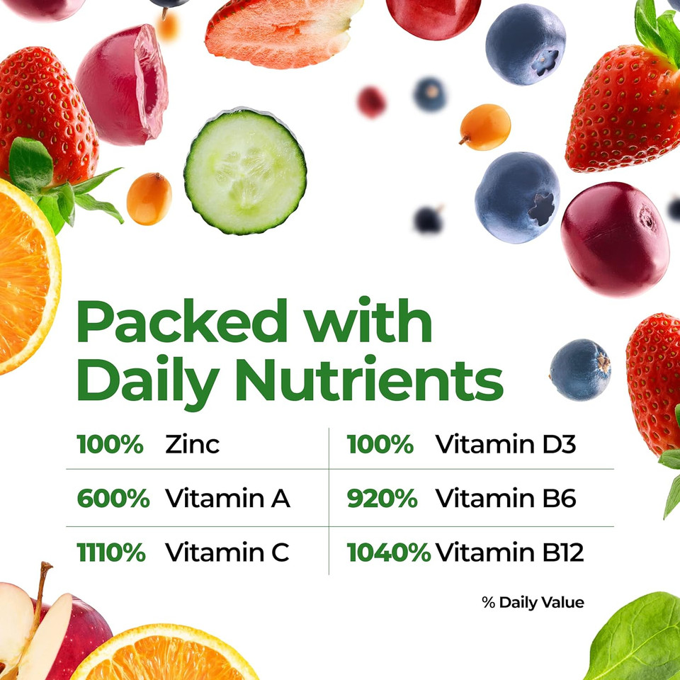 Feelgood Superfoods Vita Fruits And Veggies Immune Support Shot Supplements, 25 Organic Fruits And Veggies, Ready To Drink Immunity Booster, 10 Orange And 20 Fruit Punch, Combo Pack Of 30