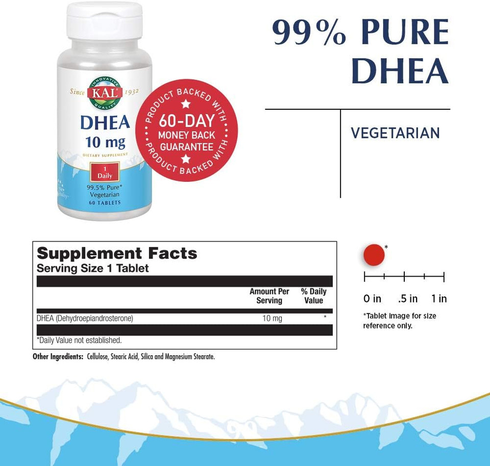 Kal Dhea-10 Tablets, 10Mg, 60 Count