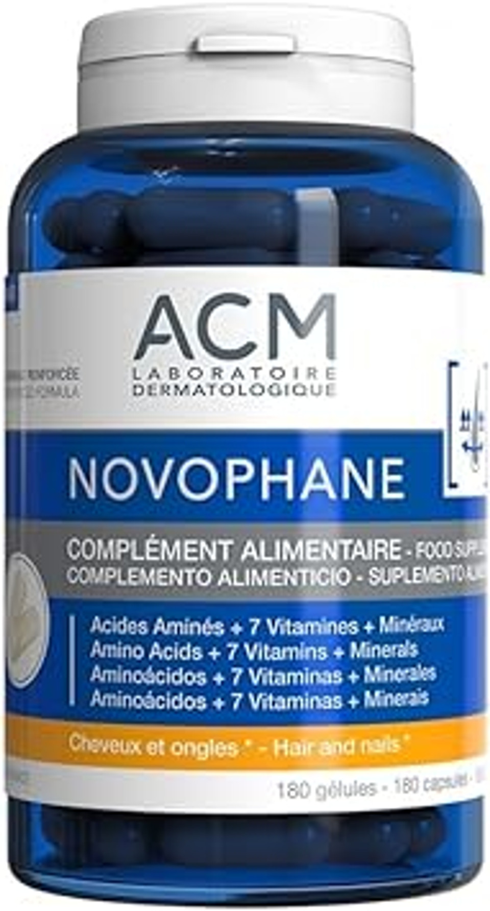 Laboratoire Acm Novophane 180 Vegetable Capsules Nails And Hair Beauty