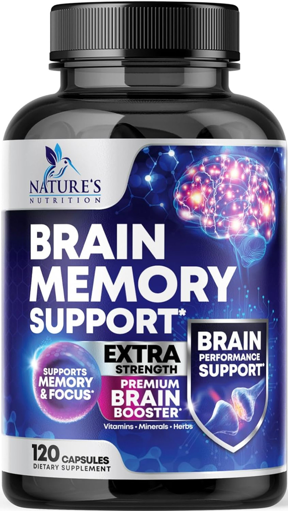 Nootropic Brain Booster Supplement For Memory, Mental Focus, Concentration & Performance, Brain Health Vitamins & Energy For Men & Women With Phosphatidylserine, Dmae & Bacopa, Non-Gmo - 120 Capsules120 Count (Pack Of 1)