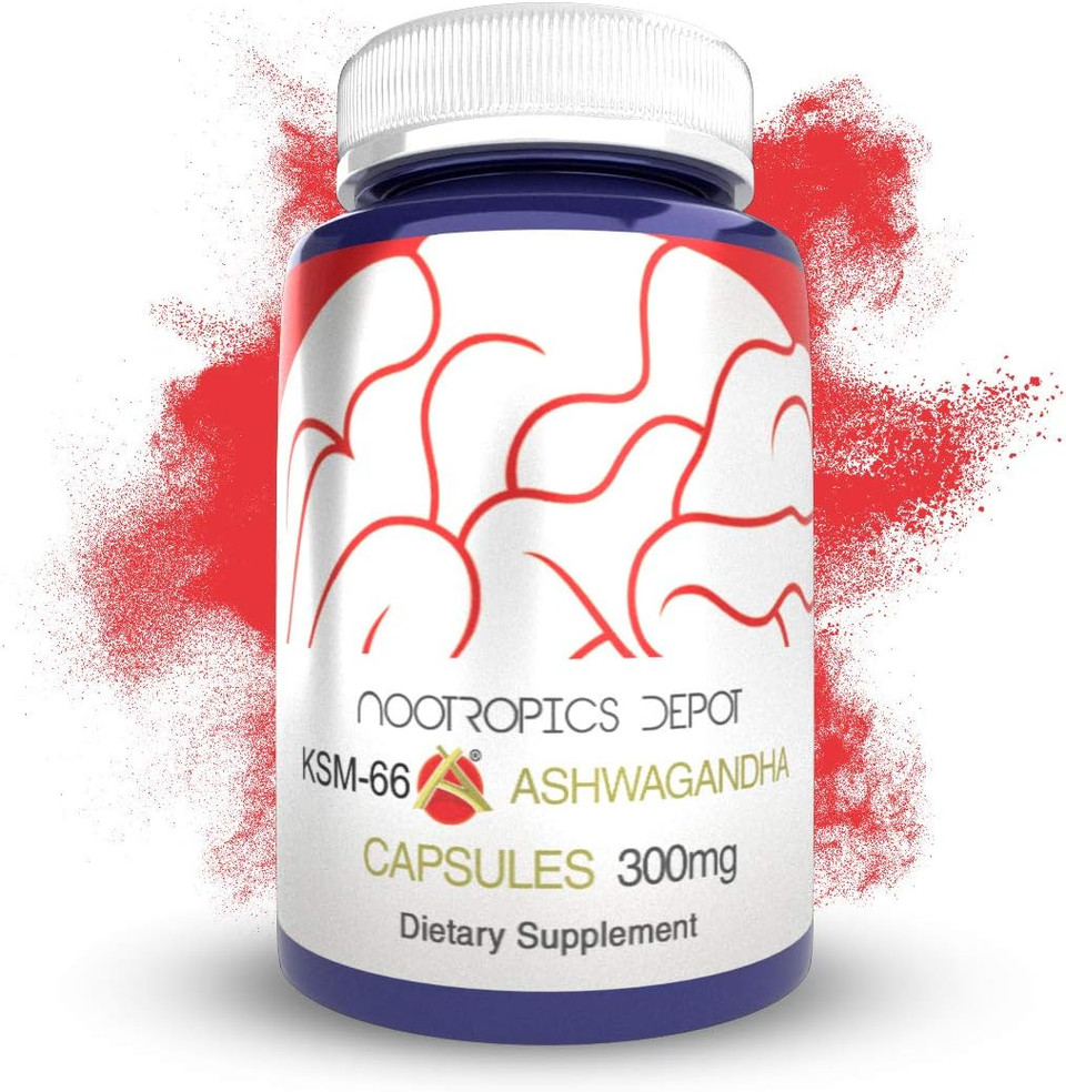 Nootropics Depot Ksm-66 Ashwagandha Capsules | 300Mg | 90 Count | Withania Somnifera Extract | Ayurvedic Herb | Adaptogen Supplement | Promote Relaxation90 Count (Pack Of 1)