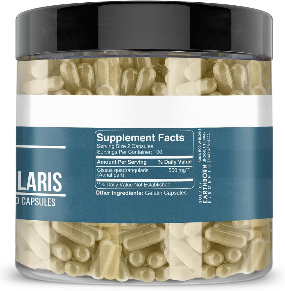 Earthborn Elements Cissus Quadrangularis And Ashwagandha Bundle, 200 Capsules Each, Pure & Undiluted, No Additives