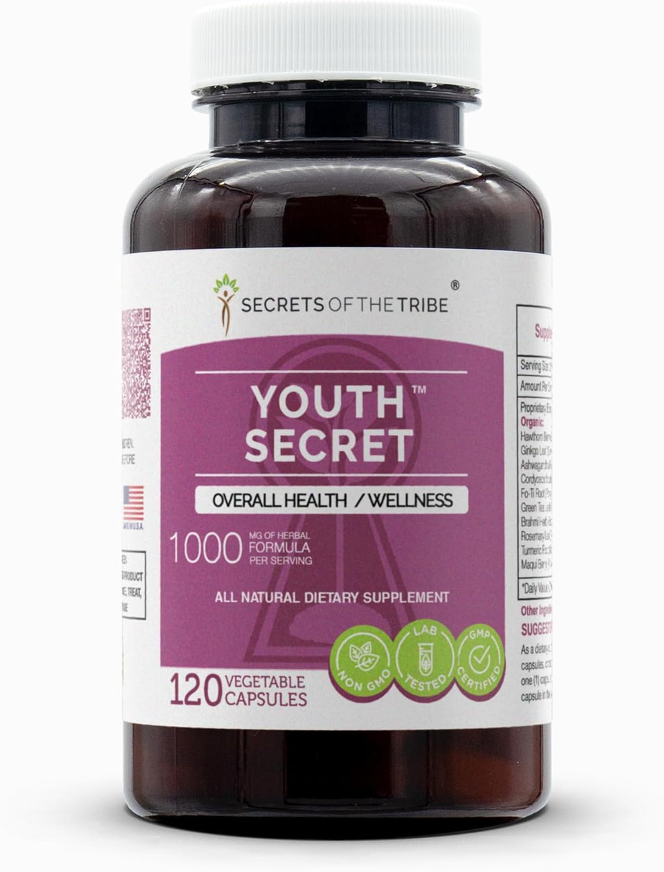 Secrets Of The Tribe - Youth Secret, Overall Health And Wellness, Herbal Supplement Blend (120 Capsules)
