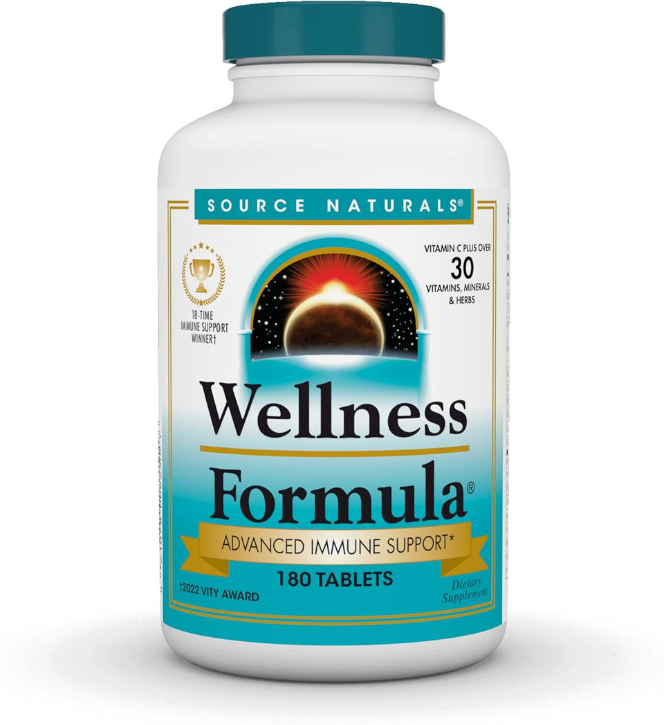 Source Naturals Wellness Formula Bio-Aligned Vitamins & Herbal Defense - Immune System Support Supplement & Immunity Booster* - 180 Tablets180 Count (Pack Of 1)