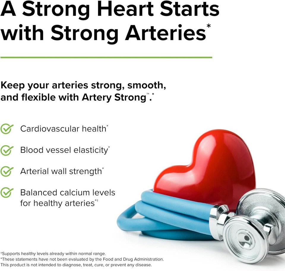 Terry Naturally Artery Strong - 60 Softgels - Supports Blood Vessel Elasticity & Arterial Wall Strength - Non-Gmo, Gluten Free - 60 Servings