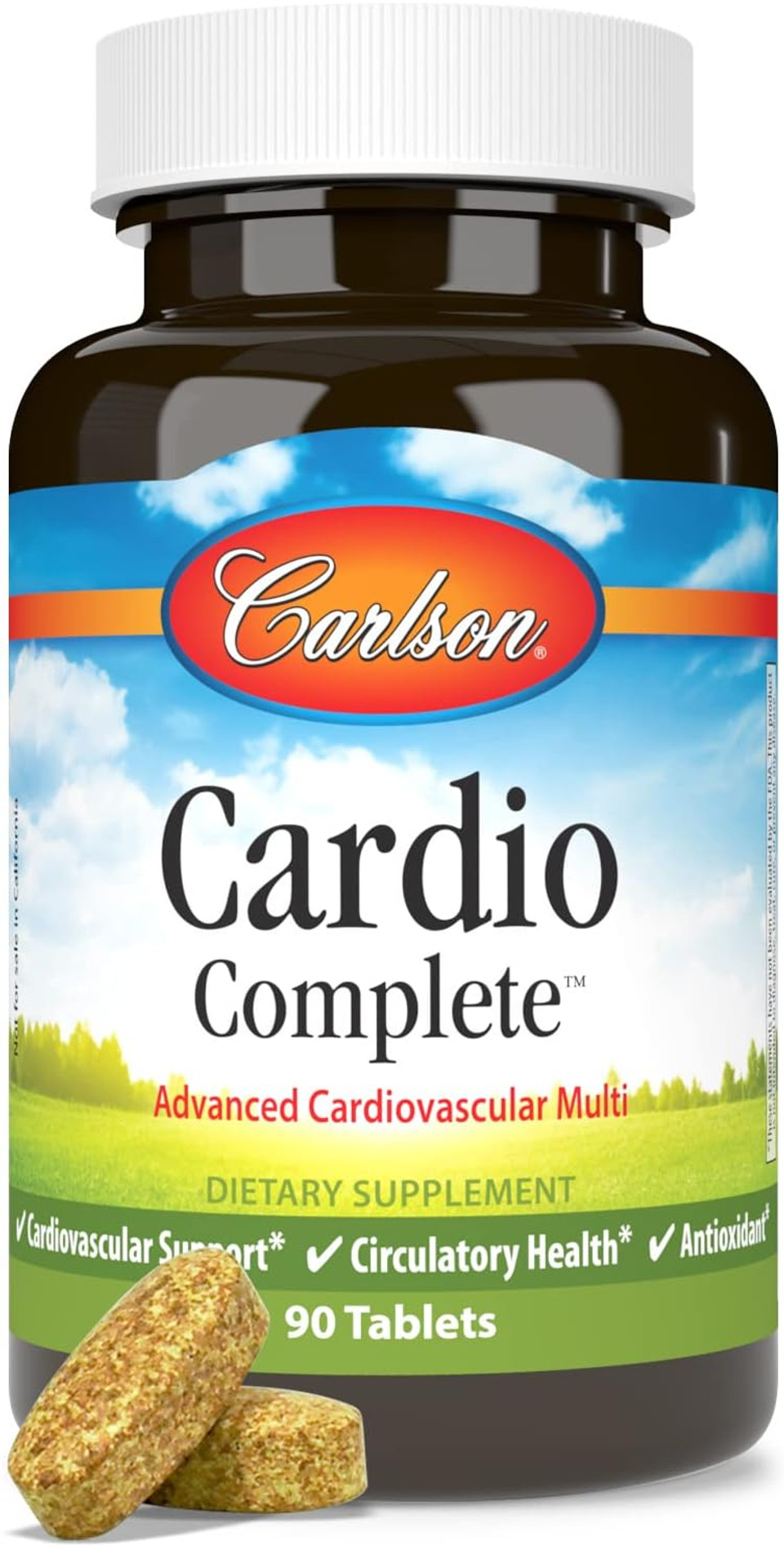 Carlson - Cardio Complete, Advanced Multivitamin, Heart Health, Circulatory Support, 90 Tablets