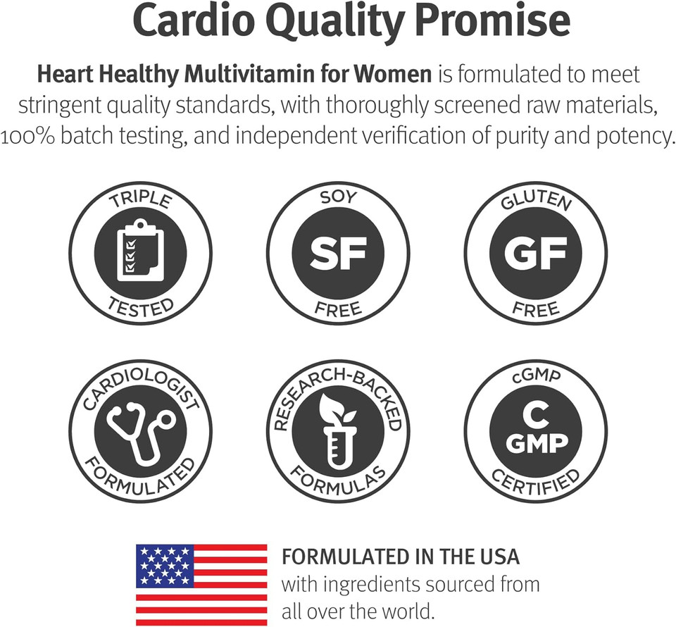 Dr. Sinatra Heart Healthy Multivitamin For Women With Vitamin D 1000 Iu, A, B12, C, E, Biotin, Folate, And Zinc, 90 Tablets (30-Day Supply)