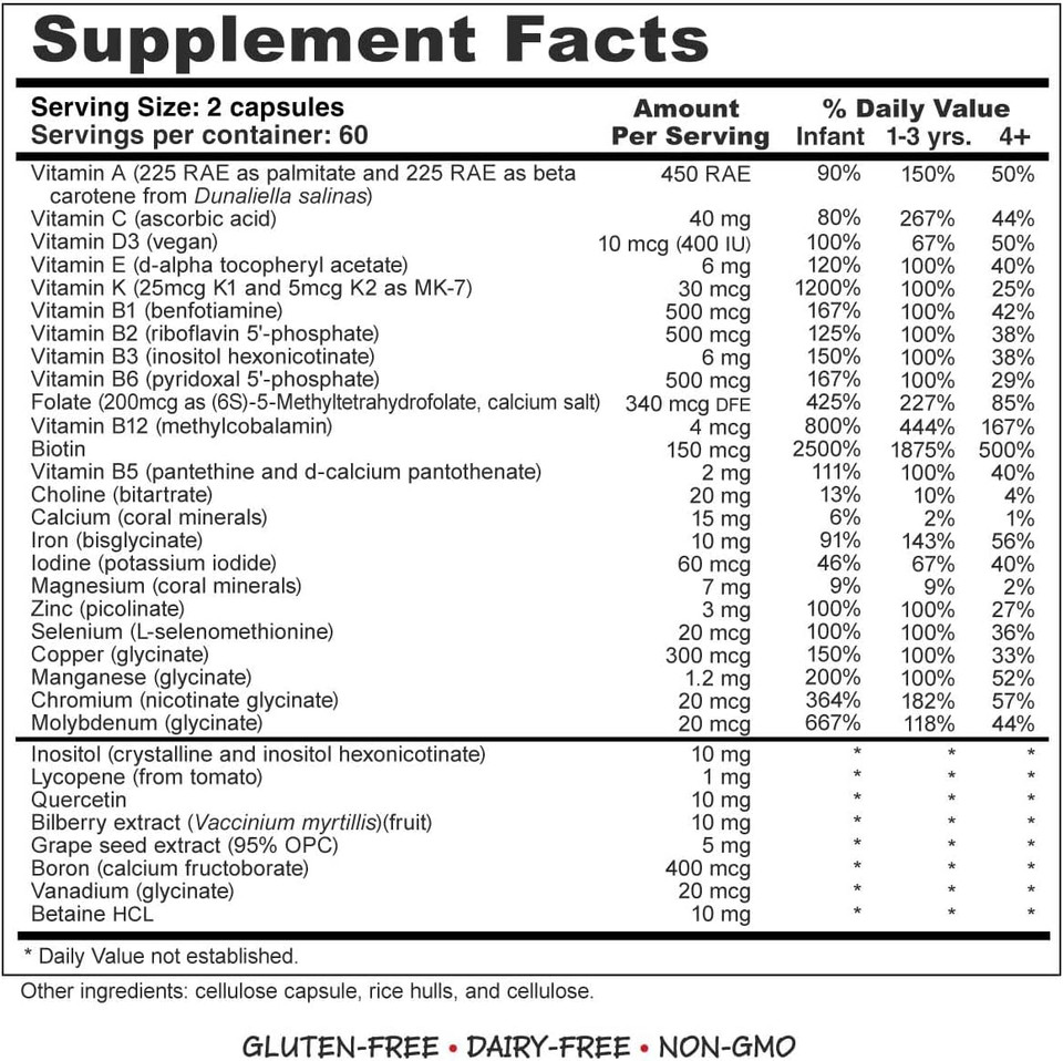 Wellness Resources Super Mini-Multi - Children'S Multivitamin Swallowable Capsules With Methyl Folate, Methyl B12 And Coenzyme B Vitamins For Growth, Focus, Brain Health (120 Capsules)