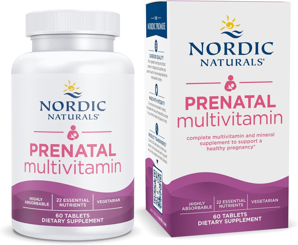 Nordic Naturals Prenatal Multivitamin For Women - Daily Vegetarian Prenatal Vitamins - 22 Essential Nutrients, Including B6, Folate, And Iron - 60 Tablets - 30 Servings Nordic Naturals Prenatal Multivitamin For Women - Daily Vegetarian Prenatal Vitamins - 22 Essential Nutrients, Including B6, Folate, And Iron - 60 Tablets - 30 Servings