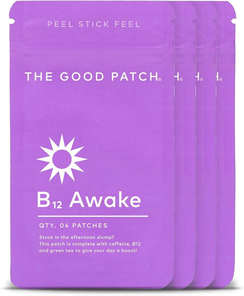 The Good Patch B12 Awake Patch With Plant-Based Ingredients, Infused With Caffeine, B12, And Green Tea Extract, Designed To Give Your Day A Boost (16 Total Patches)4 Count (Pack Of 4)