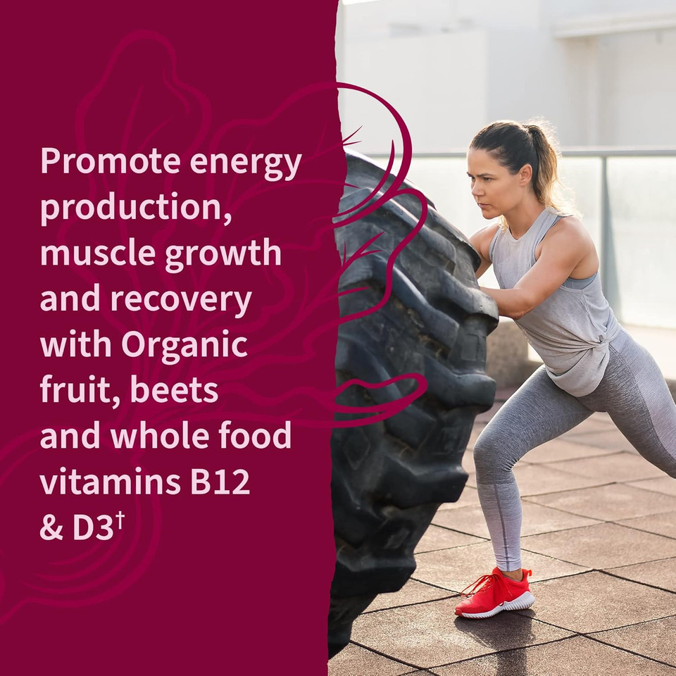 Garden Of Life Organic Beet Root Gummies Made From Pectin With Antioxidants, Vitamin C, Vitamin D & B12 For Heart Health & Energy  Beets Gummies  Vegan, Gluten Free, Non Gmo, Raspberry, 30 Servings