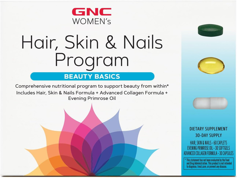 Gnc Women'S Hair Skin & Nails Vitapak Program | 3-Step Vitamin System | Build Strong Hair, Skin And Nails | Supports Hormone Balance With Biotin And Collagen | 30 Packs