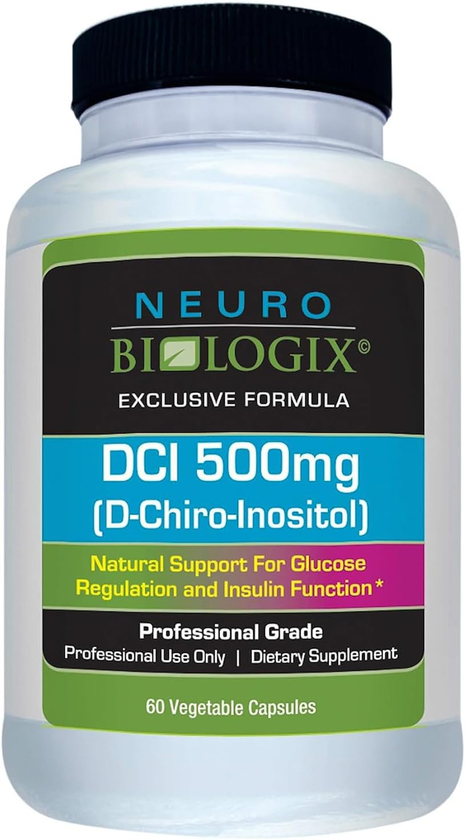 Neuro Biologix D-Chiro-Inositol Supplement, Supports Positive Mood & Emotional Well-Being, Helps Balance, Boosts Autophagy For Cellular Performance, 60 500Mg Capsules