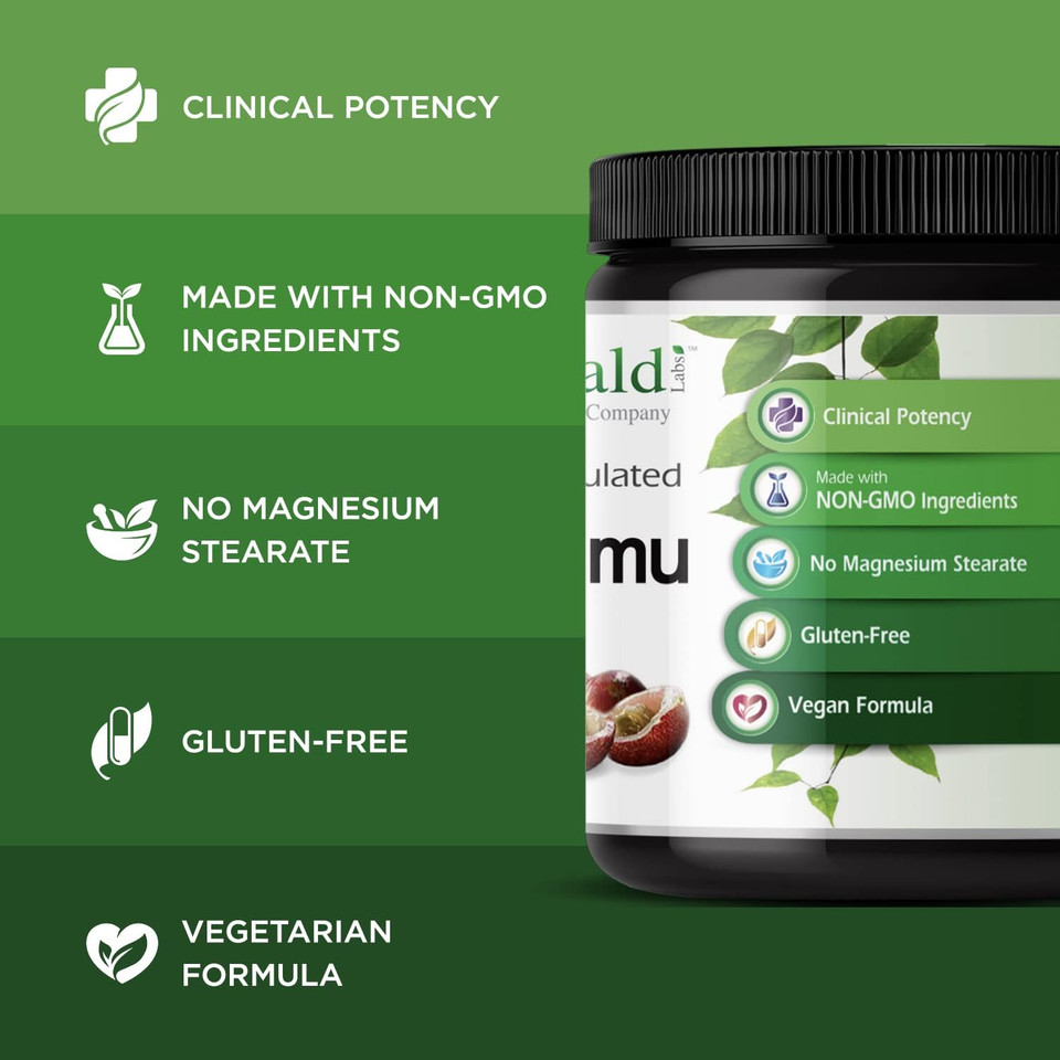 Emerald Labs Camu Camu - Daily Supplement With Vitamin C, Bioflavinoids, Amino Acids And B Vitamins - Gluten Free, Vegan, Non-Gmo - 120 Grams
