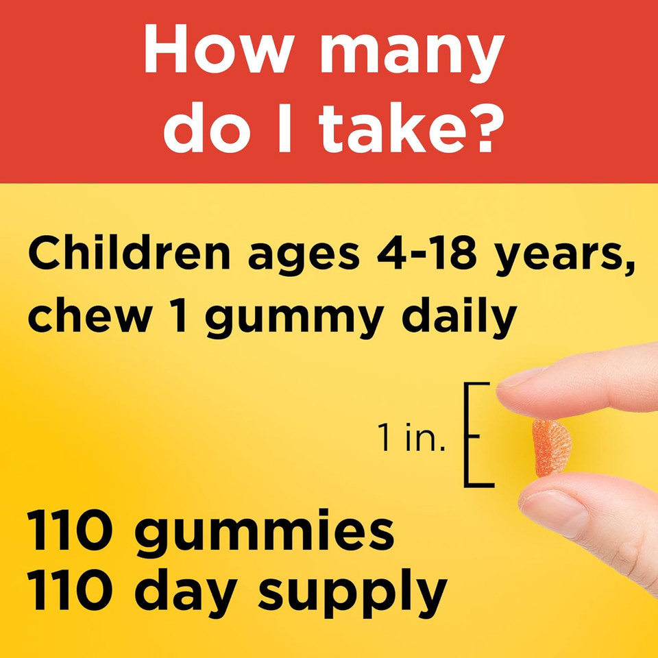 Nature Made Kids First Vitamin C Gummies, Dietary Supplement For Immune Support, 110 Gummies, 110 Day Supply
