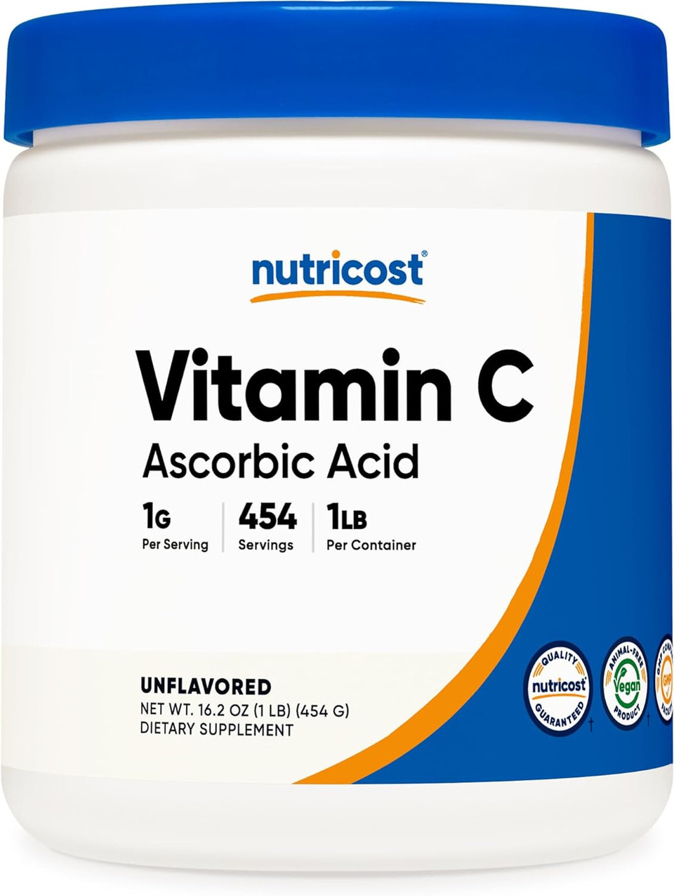 Nutricost Pure Ascorbic Acid Powder (Vitamin C) 1Lb1 Pound (Pack Of 1)